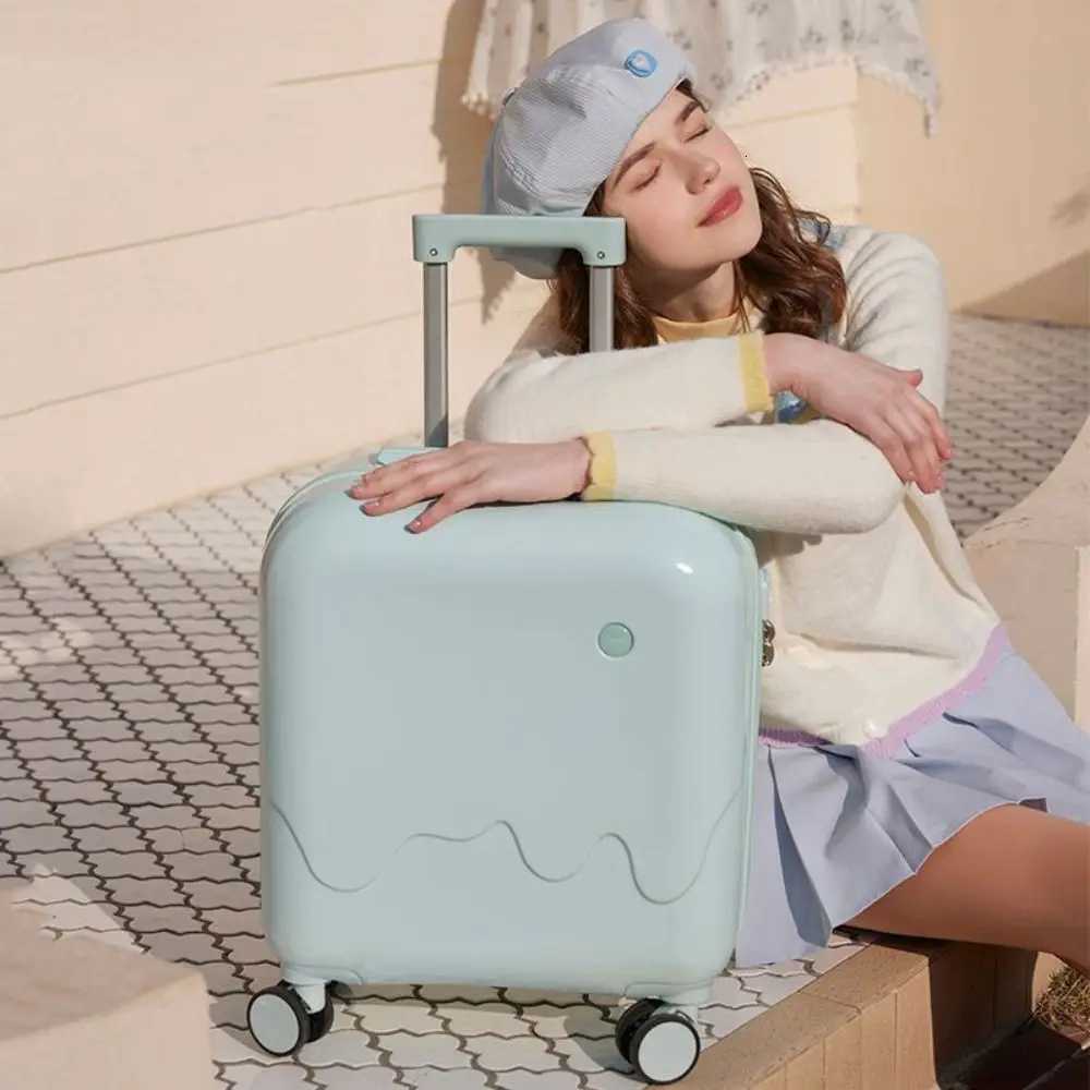 Ice Cream 18 Inch Boarding Case Cup Holder Square Travel Luggage Suitcase Code Case Travel Box Password Trolley Case TravelXJ250922-image-1076242224