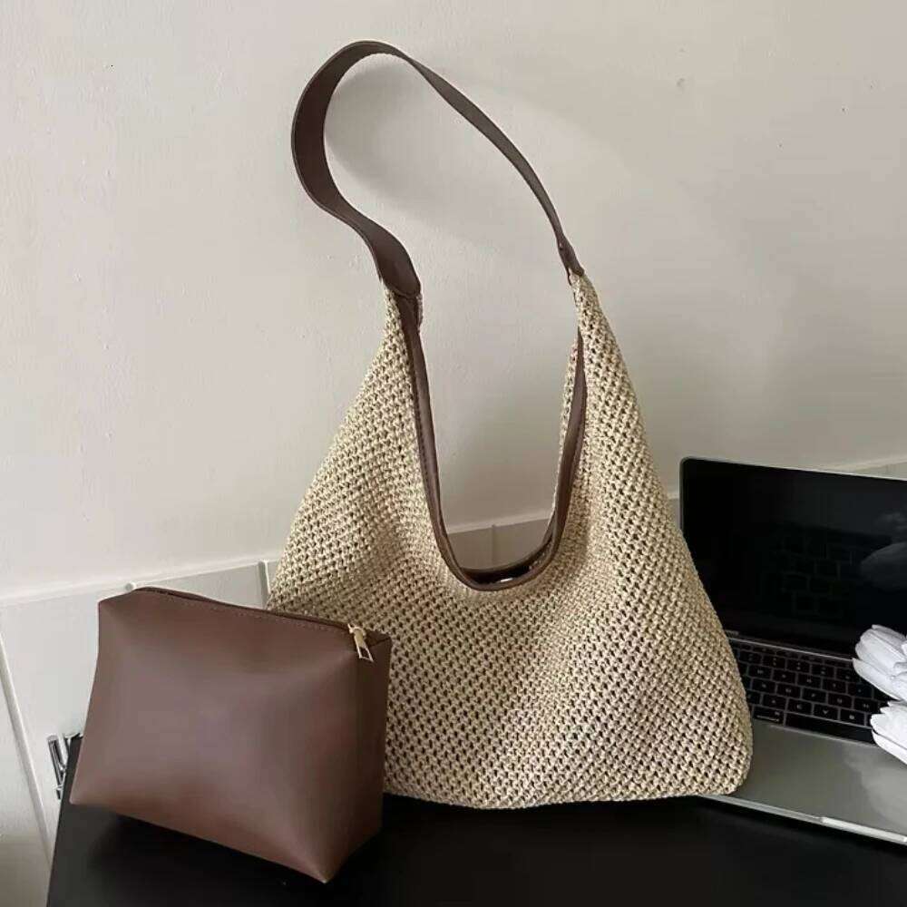 Sacs de créateurs décontractés d'été populaire à la mode à la mode à la mode à une épaule de voyage de voyage de voyage de paille de plage de pai