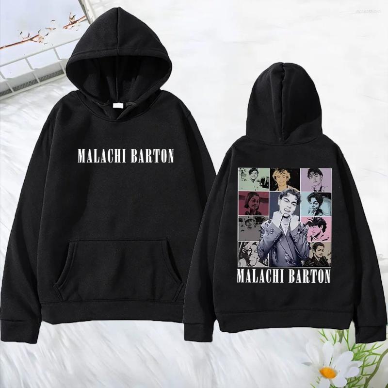 Sweat à capuche masculin Hoodies MALACHI BARTON Graphic Hoodie Men Foom 2025 Vintage d'automne d'hiver Paulures de mode longue à manches longues