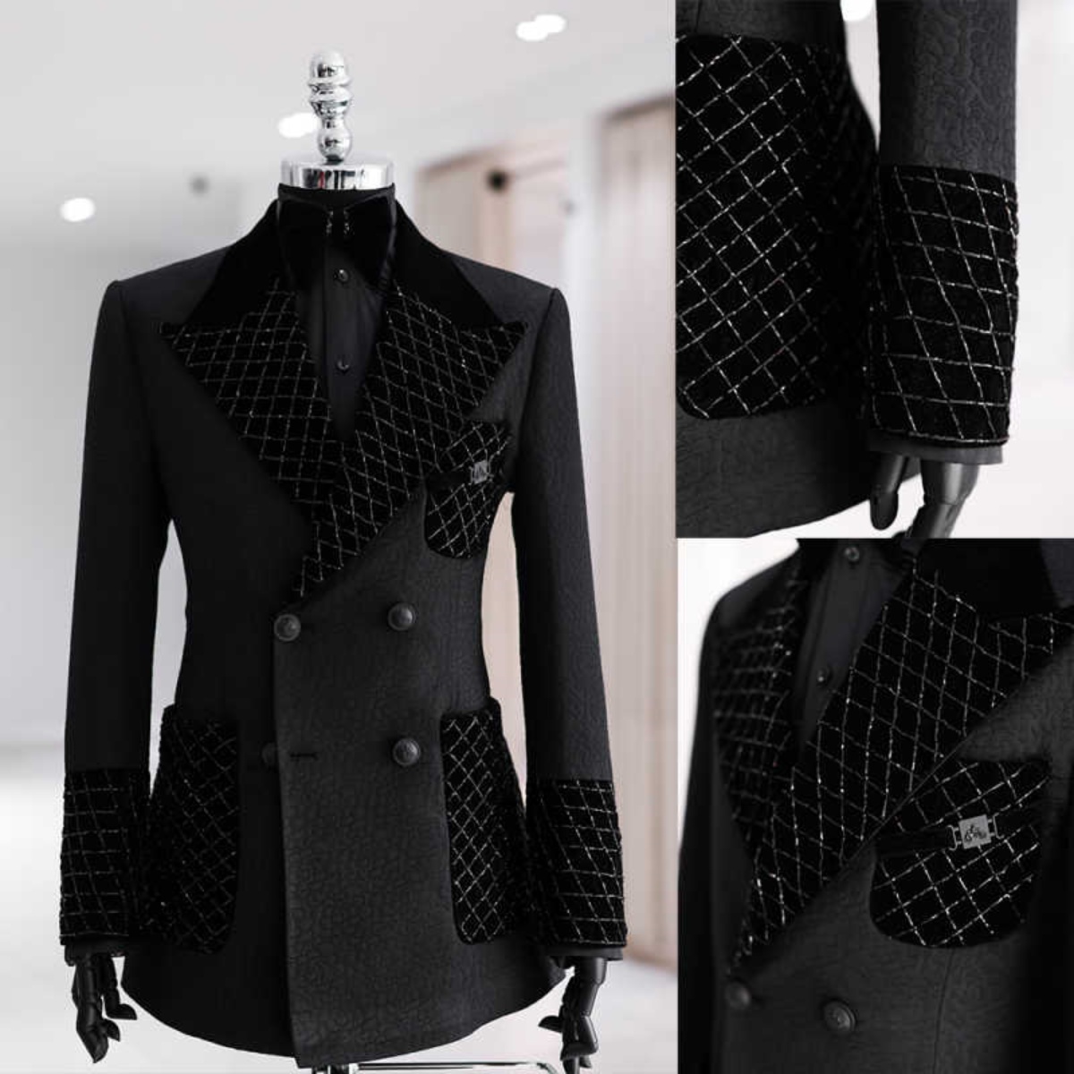 Exquis de mariage de mariage Tuxedos Per perle 1 pièce veste pic de revers à revers à la soirée Blazers Blazers personnalisés