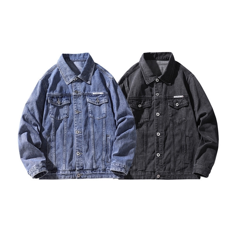 Veste de denim pour hommes Falling épaule Pocket printemps automne mode chemises denim japonais moteur polyvalent veste décontractée 250920
