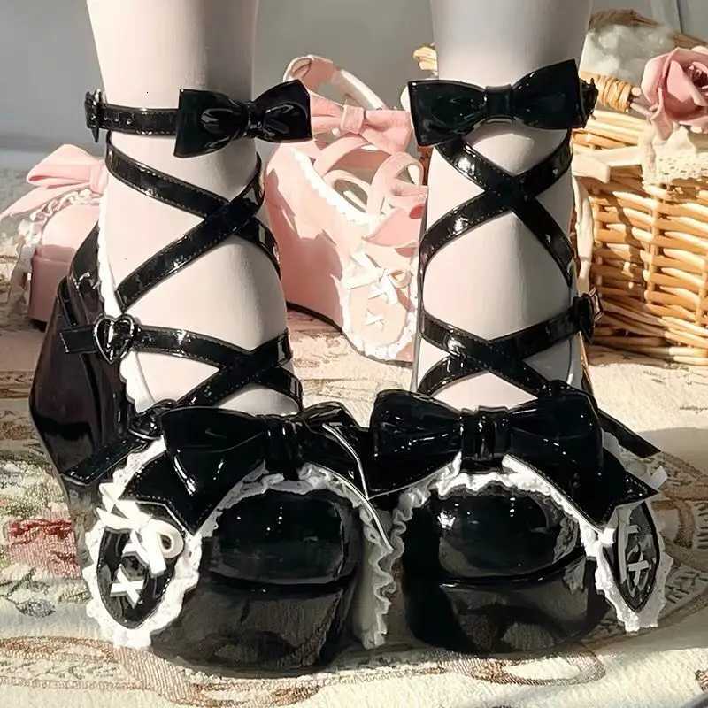 Sweet Girls Lolita Cute Rabbit Ears Platform Shoes Cute Bowknot Monk Alice Flat Elevator Shoes Mary Janes W250922