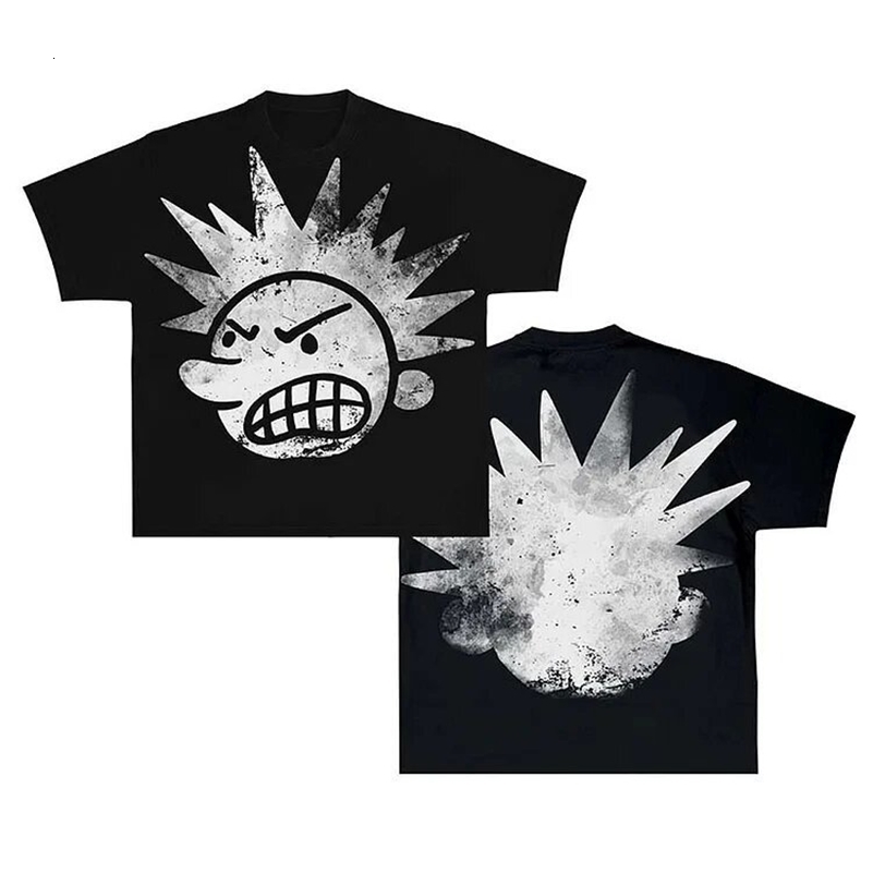 Street wear Y2K Clothing Tshirt Mens printed Hip Hop cartoon Print Gothic 100 cotton breathable short sleeve y250921