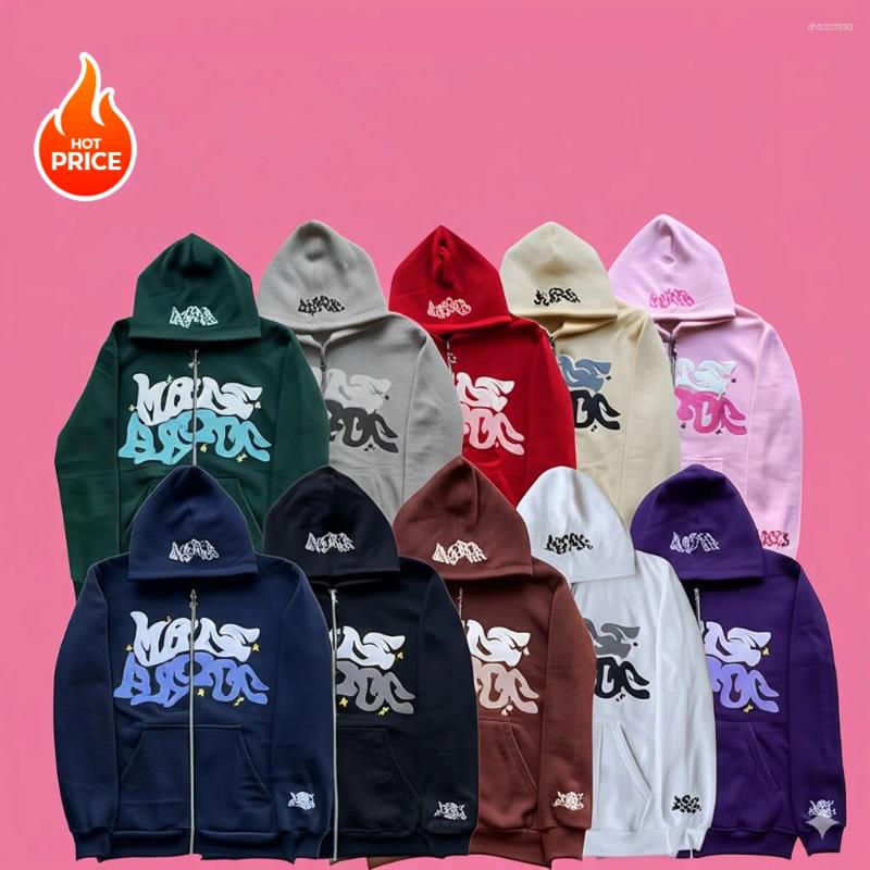 Men's Hoodies Diversified Trendy Zipper Hoodie Stars Big Letters Printed Clothing Unisex Fashion Peplum Casual Sweatshirt