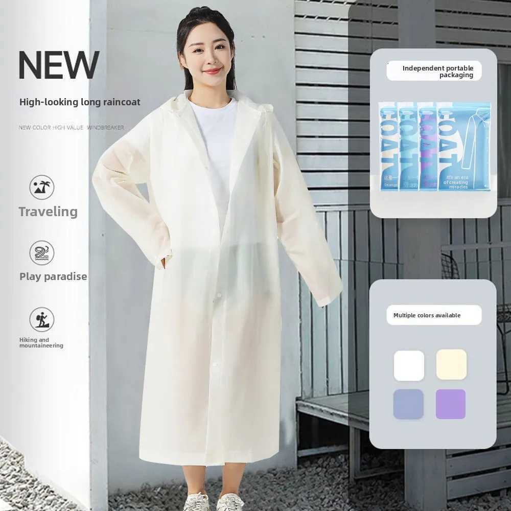 Reusable EVA Rain Poncho Lightweight Waterproof Adults Kids Portable Travel Rainwear Outdoor Activities Z250922