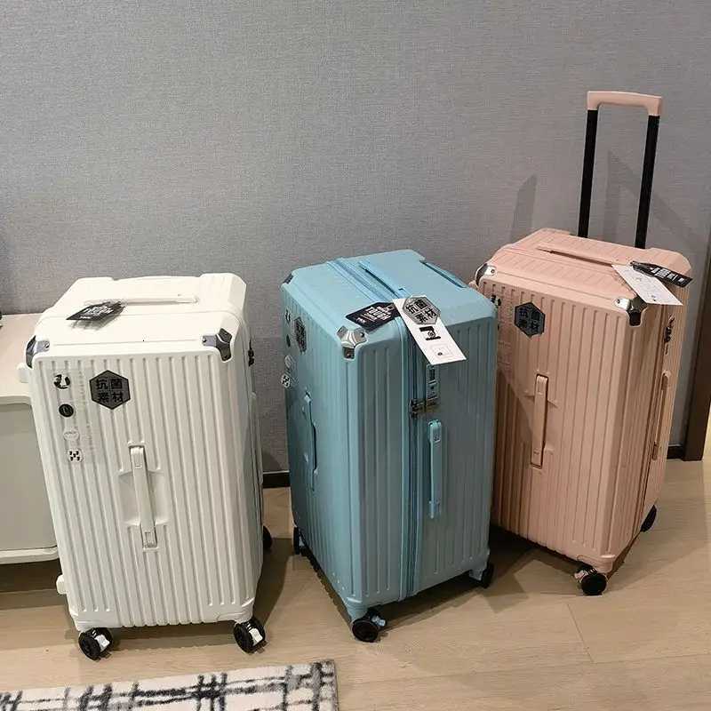 Oversized travel suitcase zippered suitcase pull rod box universal wheel female and male students ultra lightXJ250922-image-1076246588