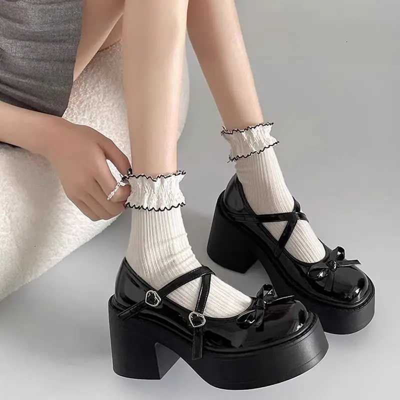 Femmes Mary Jane Oes printemps 2025 Nouveau talons de lie à nœud de noix
