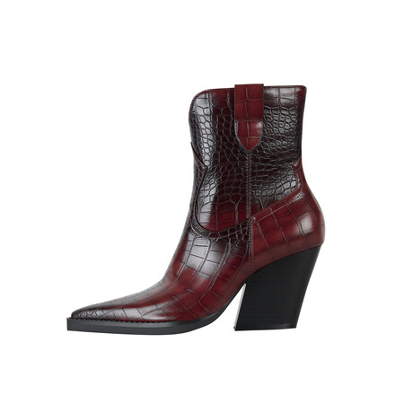 Chengdu Artisan Bottines à plateforme – Bottes occidentales à talon épais de 8 cm (3 couleurs) avec sangle croisée à carreaux