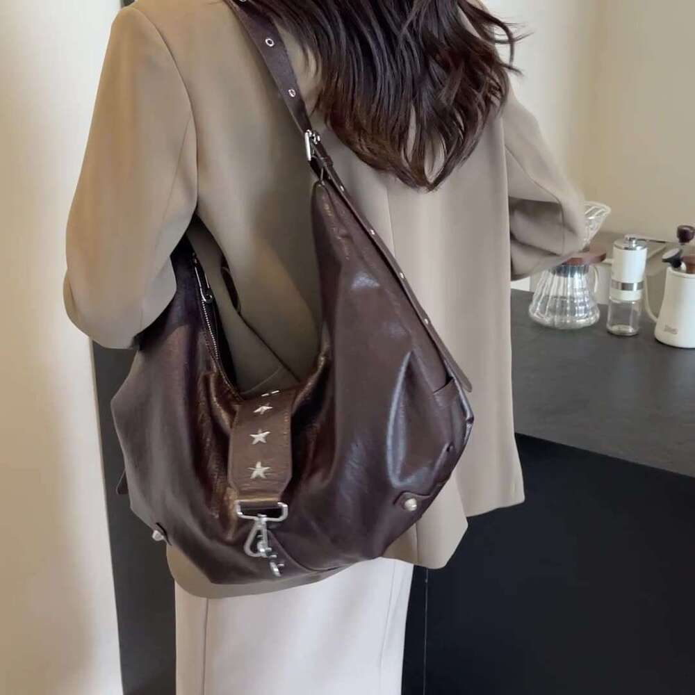 Tote Texture Casual Large Capacity Shoulder Soft Leather Lazy Style Versatile Commuter Bag for Women