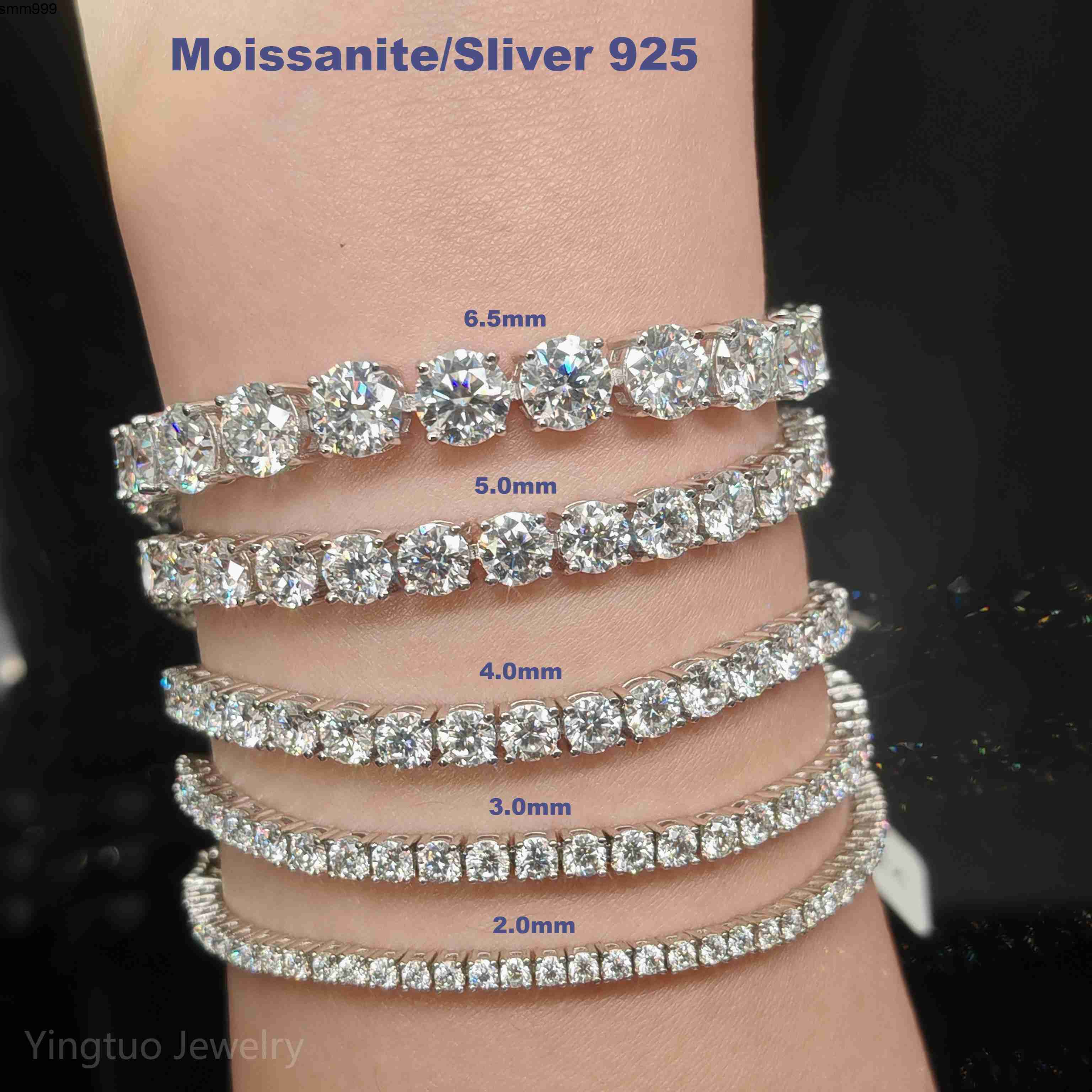 HipHop Jewelry GRA Certification 925 Silver VVS Ice Cut Moissanite Tennis Chain Necklace Bracelet Hiphop Style Cuban Link