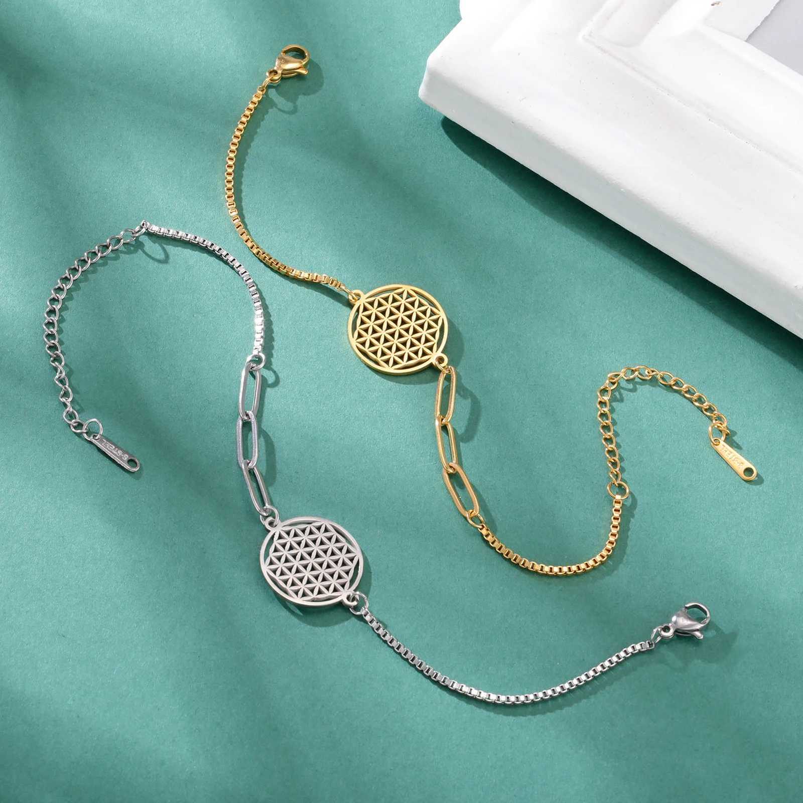 Fleur de vie Bracelet Bracelet en acier inoxydable Viking Amet Bracelet Wens and Mens Vintage Jewelry Gift x250922