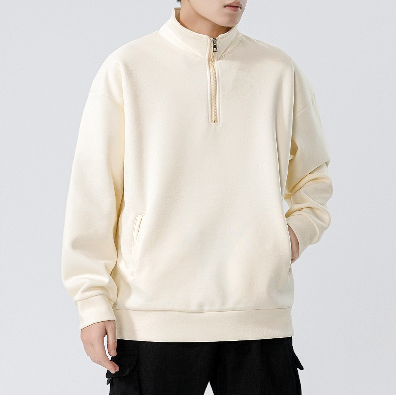 04 Turtleneck Sweatshirt for Men Autumn and Winter Thickened Loose Trendy Solid