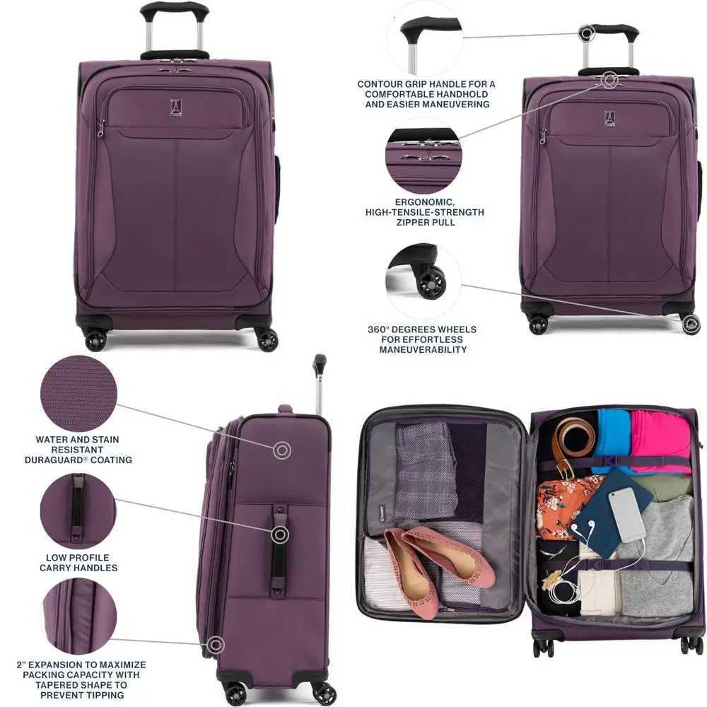 expandable 25 luggage with 4 spinner wheels lightweight medium suitcase deep purpleXJ250922-image-1076246558