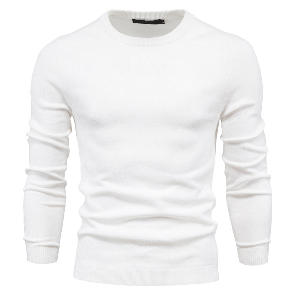 2025 Winter Men's Solid Color Sweater High Quality Knit Pullover Warm Thickened Round Neck Casual Stylish Top European Sizes: S - 2XL