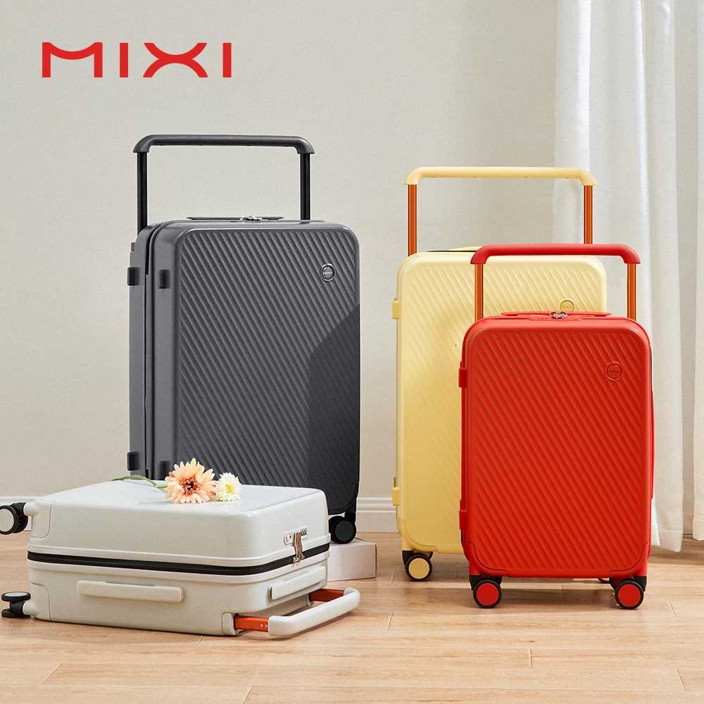 Mixi Wide Handle Travel Luggage Suitcase Rolling Spinner Wheels Hardside PC TSA Lock 20 24 Inch UnisexXJ250922-image-1076242839