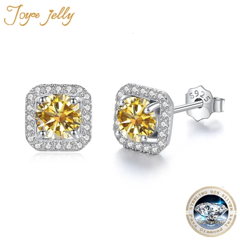 JoyceJelly 8H8A Cut D Color VVS Diamond Stud Earrings Sterling 925 Silver Jewelry For Women Wholesale Price i250920