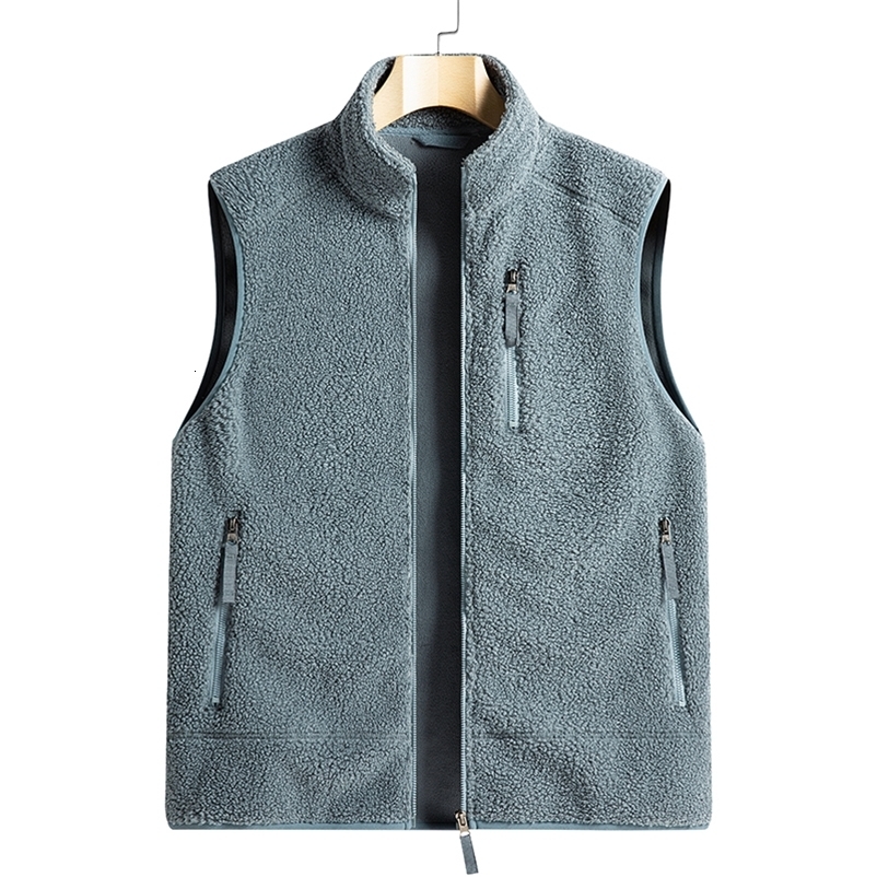 Mâle de coton chaud Waistcoat Lamb Cachemire Men de toison Vestes d'automne Vestes épaisses Vaites Man classiques