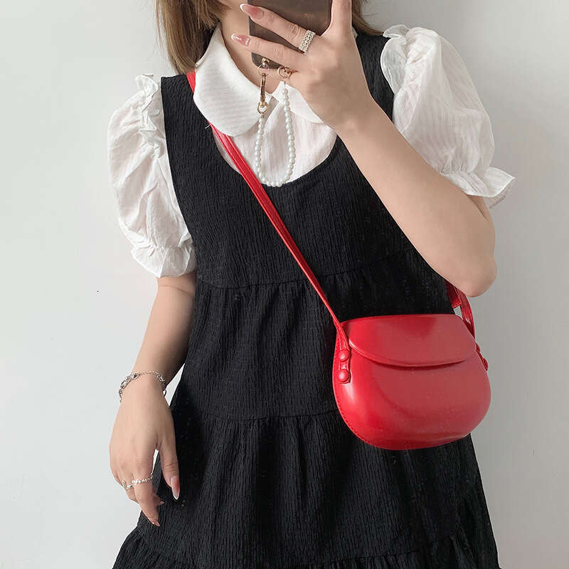 2025 Summer Korean Version Simple Shell Fresh Candy Color Mini Phone Single Shoulder Crossbody Saddle Bag for Women