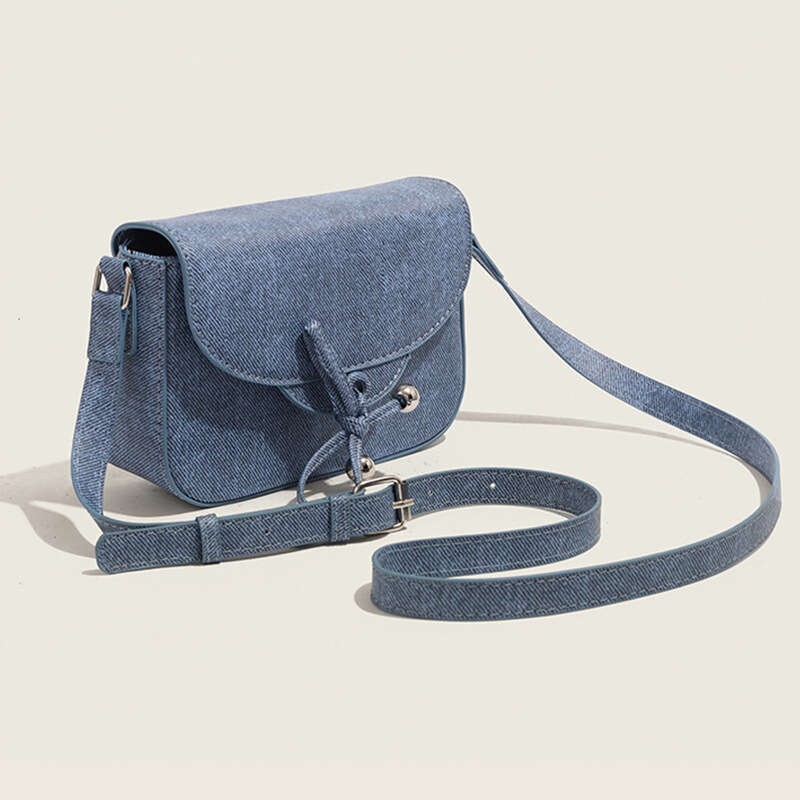 2025 New Denim Bow Tie Crossbody for Female Students, Affordable Small Square Bag, Niche Stylish Women's Bag