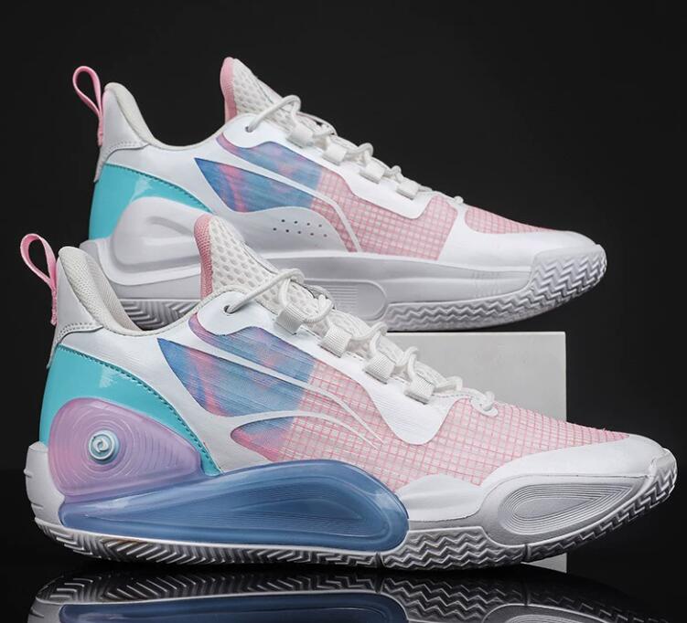 New mesh couple basketball shoes cement floor men's and women's flash 9TD breathable rose red casual sports shoes Z 9.8-5
