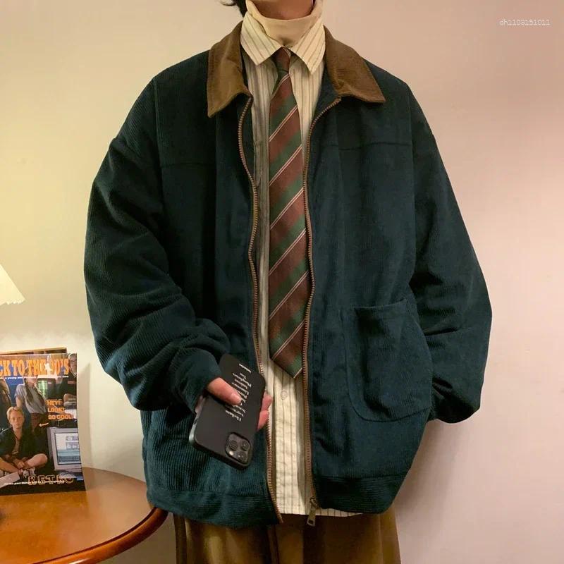 Men's Hoodies Retro Jacket 2025 Autumn Men Corduroy Bomber Loose Oversized Patchwork Casual Male Clothing Hip Hop Tops 5xl