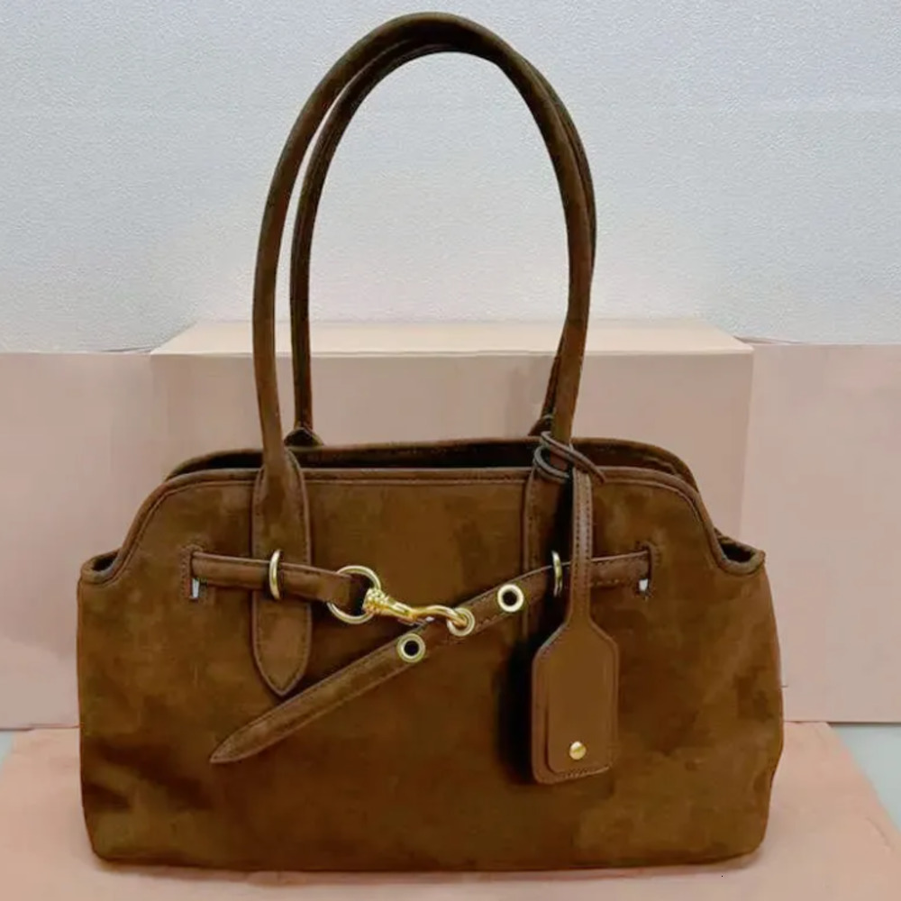 Tote Bag Designer bag Vintage Suede Bag Womens Sheepskin Shoulder Bags Aventure Bowling Bag Leather Crossbody Half Moon Handbag