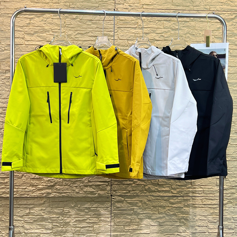 mens jacket designer jacket Solid-color lapel shirt jacket coat windbreaker waterproof coat yyd