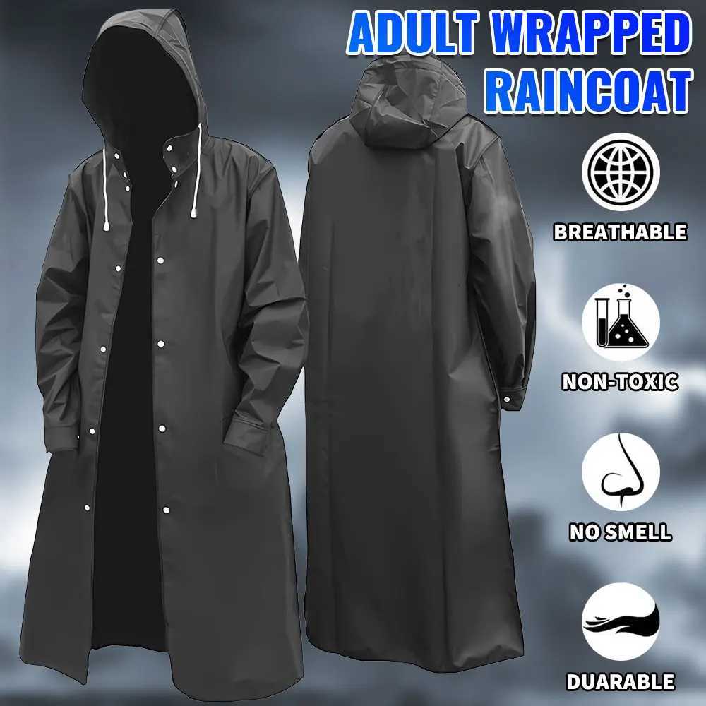Raincoats for Adults Reusable EVA Rain Ponchos Lightweight Rain Coat Waterproof Rain Gear for Men and Women Z250922