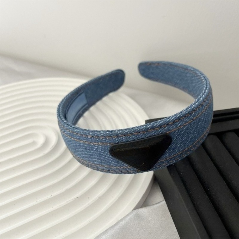 Fashionable Headband Designer Women&#039;s Headdress with High-end Feel Denim Double-layer Headband with Retro Style Hair Accessories High-qualit-image-1076143752