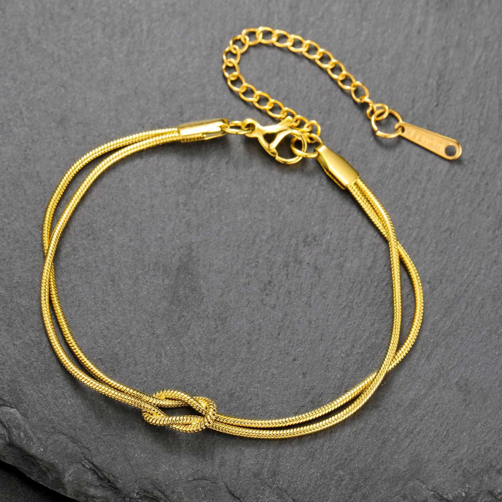 Simple and stylish double snake chain bracelet stainless steel for both men and wen adjustable bracelet Vntines Dayjewelry X250922