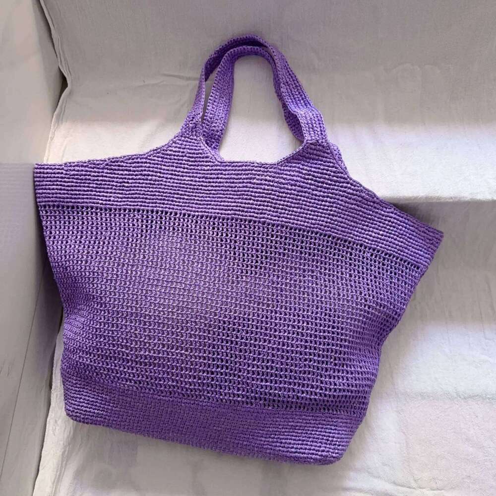 Designer Bag Hand Woven Straw High Quality Metal Large Capacity Travel Vacation Beach Bag Summer Fashion Women Tote Handbag Casual Ladies