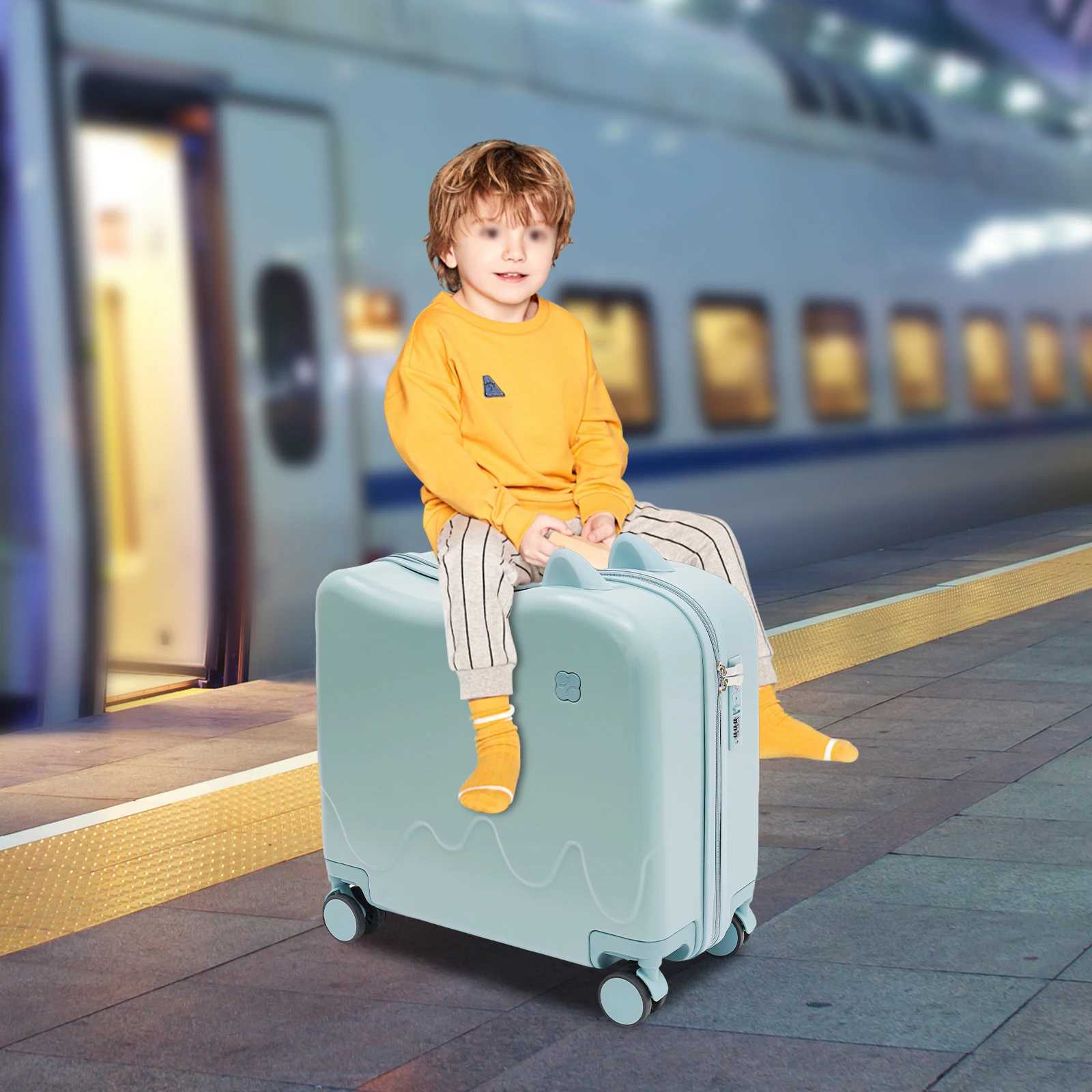 18 3 6 Years Old Kids RideOn Suitcase with Lock Spacious Storage 3Layer PVC Structure Adjustable Pull RodXJ250922-image-1076246353