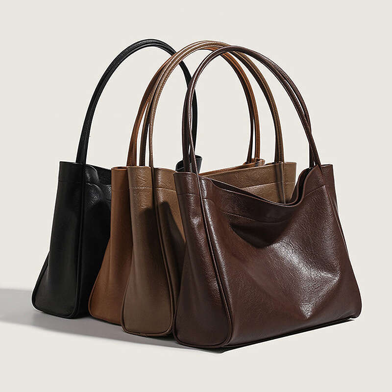 Women's Tote Autumn Winter Simple Versatile Commuter Shoulder High-Quality Casual Soft Leather Bag for Women