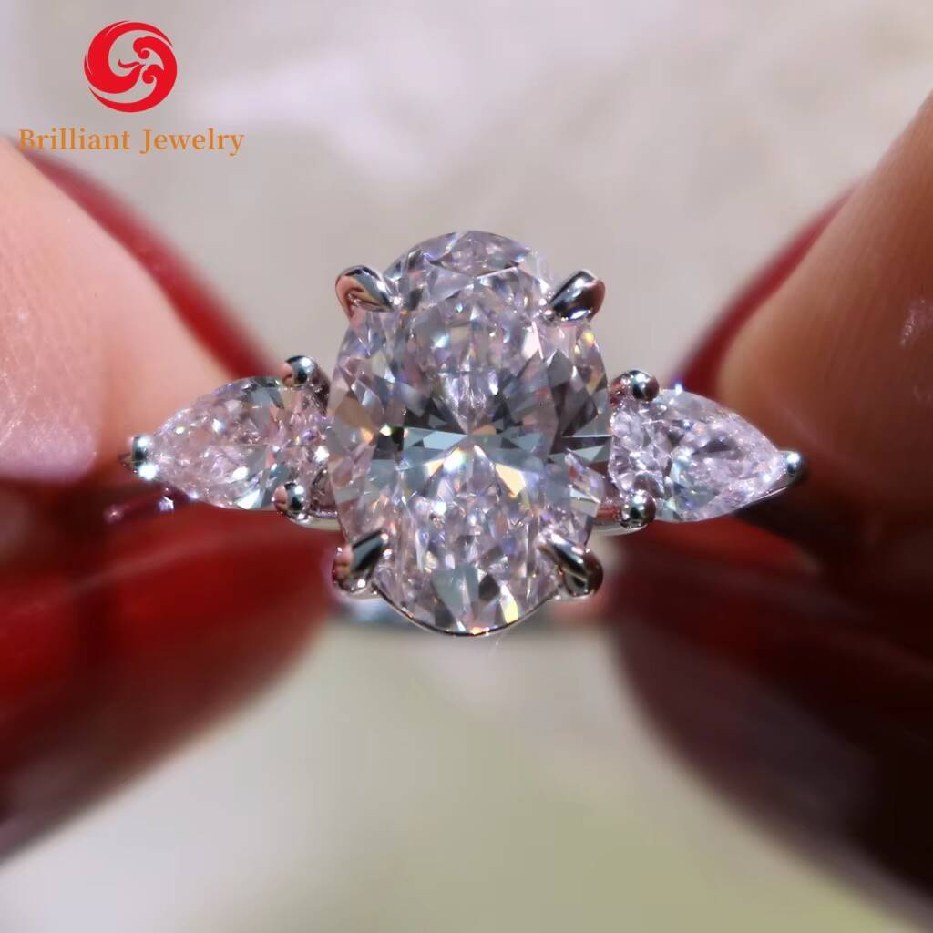 Luxury Oval DEF VVS Lab Diamond 18K 14K 10K Solid Gold Wedding Ring 1CT 2CT 3CT CVD Created Diamond Engagement Rings