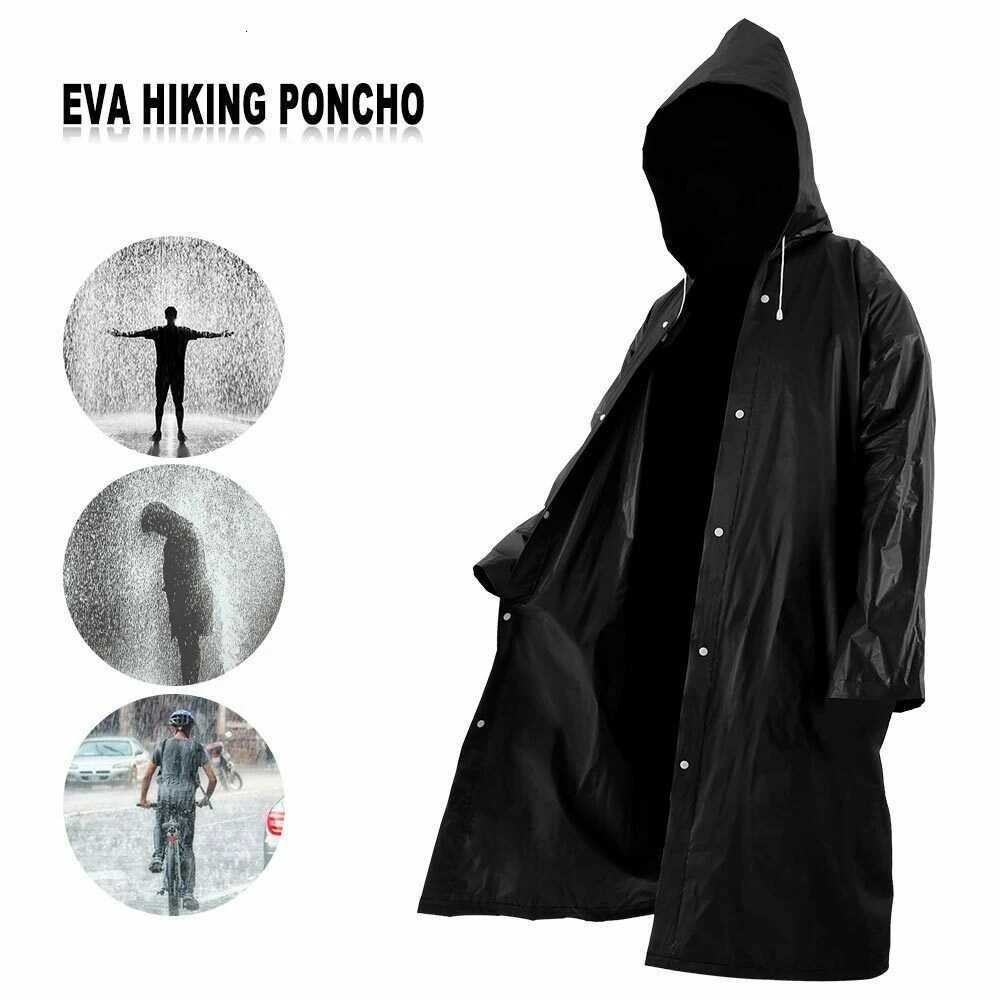 Fashion étanche à peuple imperméable Femmes hommes Men de pluie Cabille à capuche pour randonnée extérieure Pêche à la pêche épaissie Poncho Rain