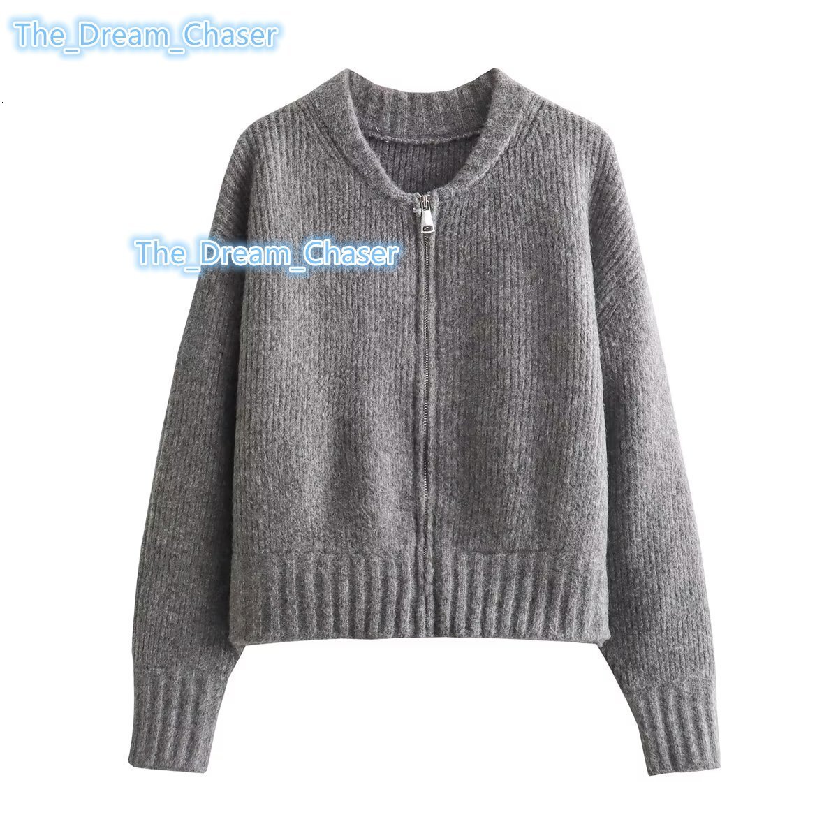 2025 Spring and Autumn New Hot Sale Women Fashion Clothes Solid Color Round Neck Knitted Jacket