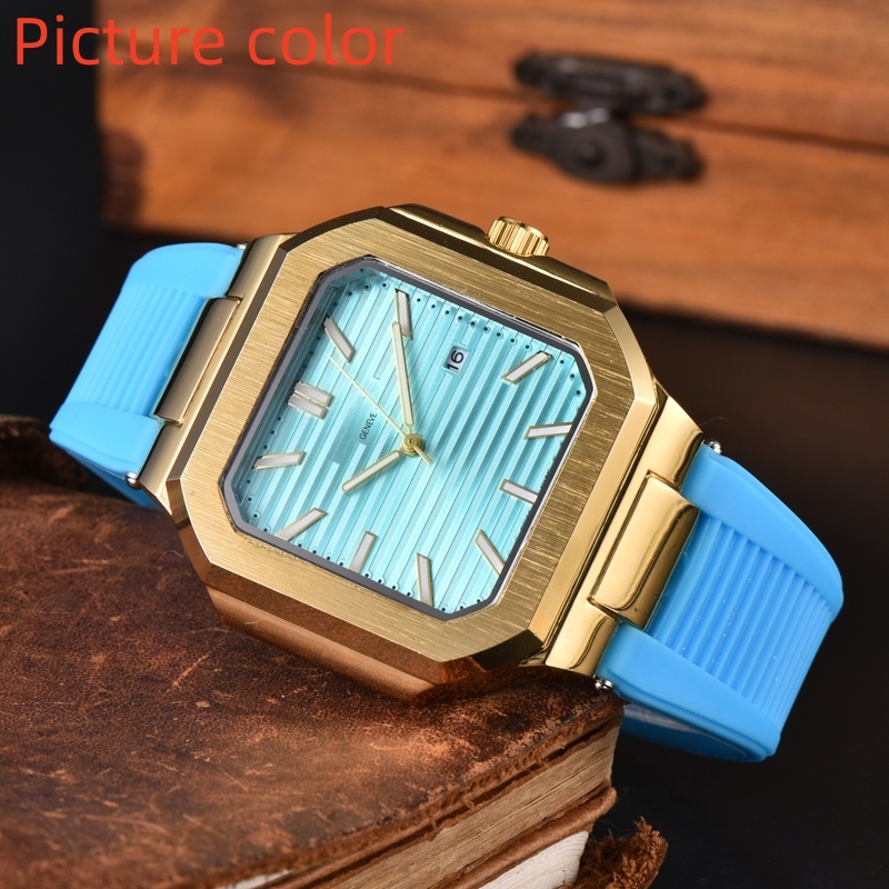 Pate Wrist Watches for 2025 New Mens Watches Three needles Quartz Watch High Quality Top Luxury Brand designer Clock Rubber Strap Fashion GENEVE Lux