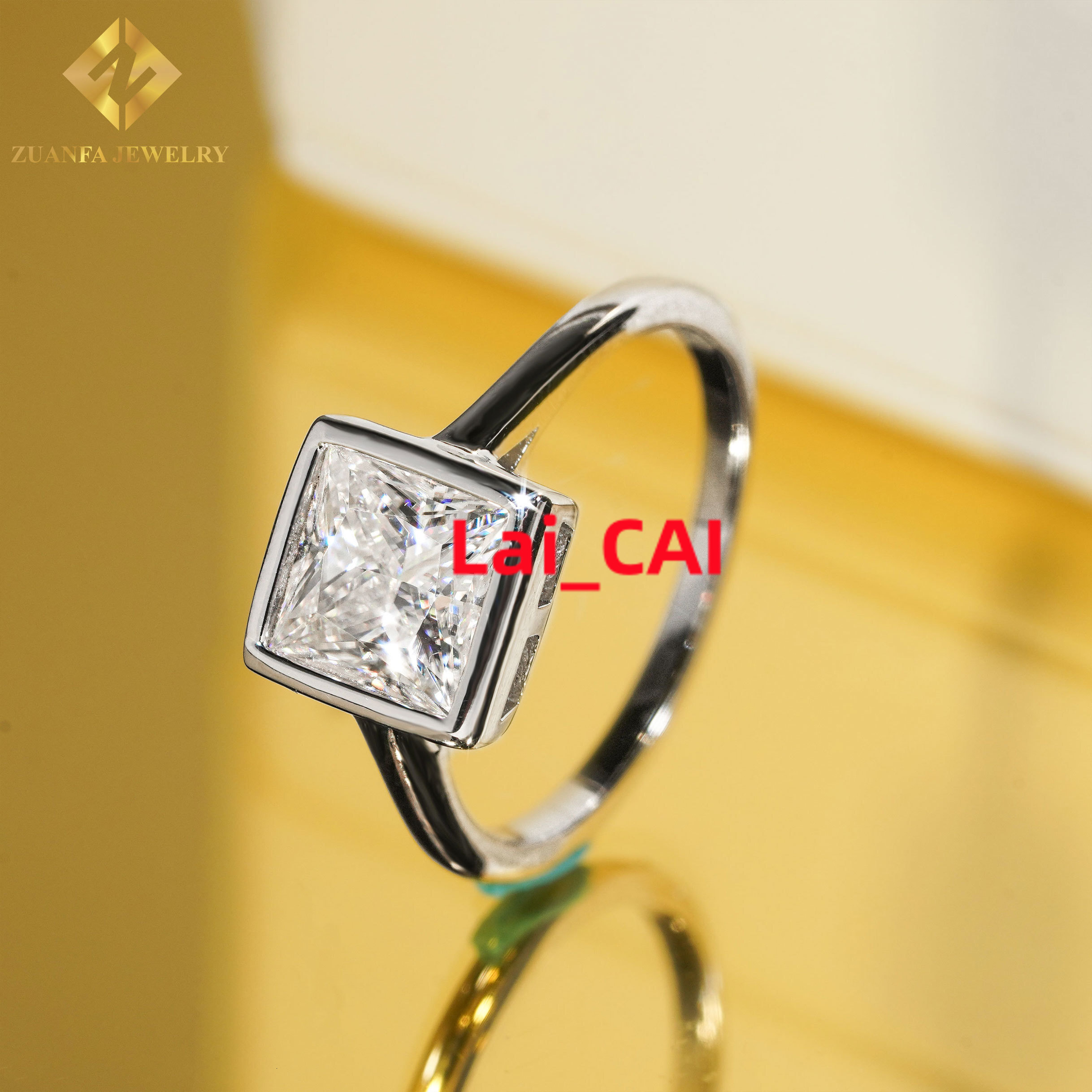 Vente chaude Moisanite Hip Hop Bijoux de bijoux de fiançailles Moissanite 925 Ring Moisanite Diamond Iced Out Moisanite