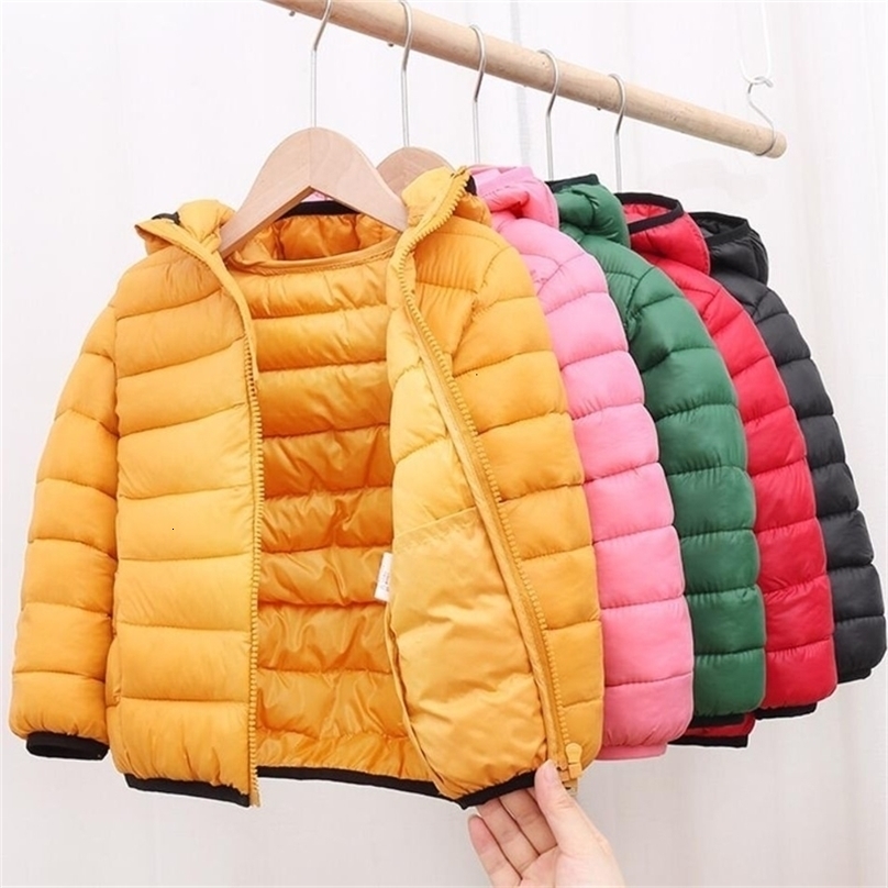 Jackets Girls Light Down Cotton Jacket Baby Boys Snowsuit Autumn Children Clothing 2 8 Years Fashion Kids Hooded Outerwear Coats 231007