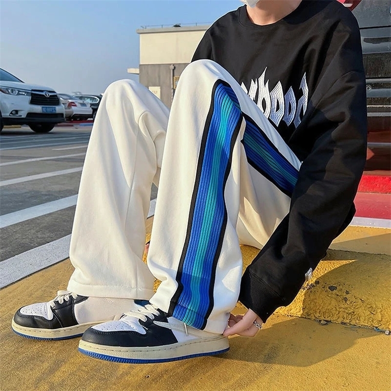 Pantaloni sportivi da uomo dritti pantaloni a fondo piatto Layful La jogger oggetti in tasche pantaloni gotici di moda casual retrò pantaloni sporti