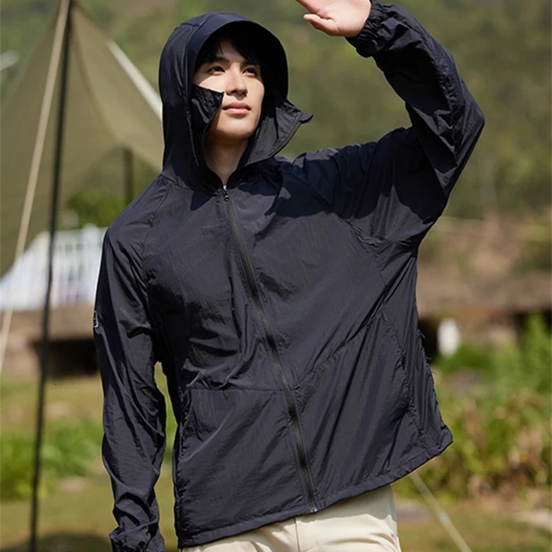 Summer Mens Jacket Korean Fashion UV Blocking Skin Coats UPF50 Sun Protection Unisex Hooded Ultra-Light Thin Windbreaker 250219