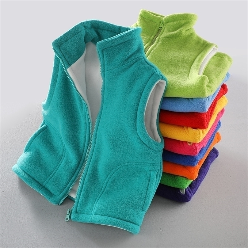 Waistcoat Children Vest Kids Outerwear Waistcoats Sleeveless Jackets Childrens for Boy Girl Polar Fleece Baby Warm Winter 221006