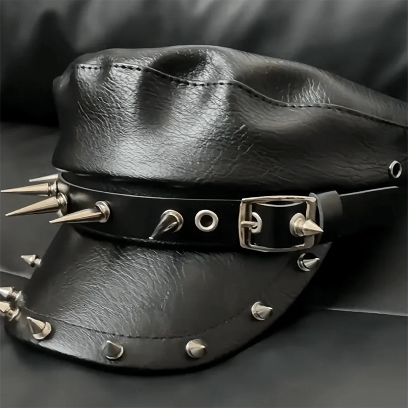 non mainstream mens and womens hats with rivets adult hip-hop street dance skull hats punk style sun protection 241018bj