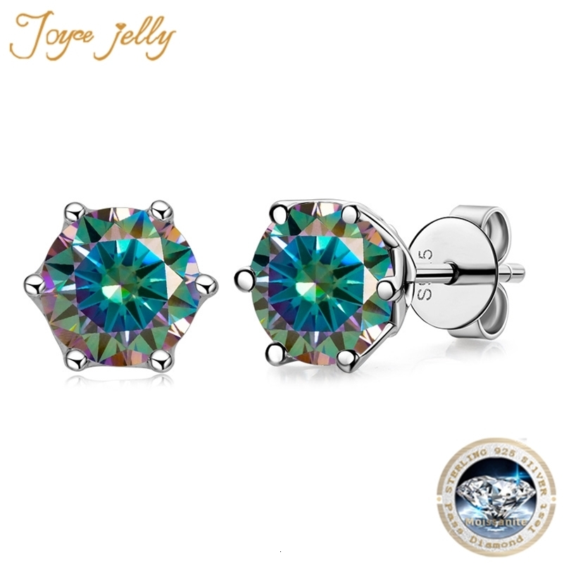 JoyceJelly 1/2/4CT VVS D Color Russian Cut 8H8A Lab Diamond Stud Earrings For Women S925 Sterling Silver Fine Jewelry 250923