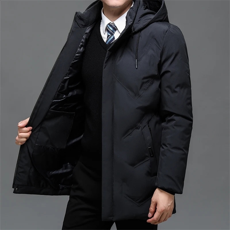 Men Casual Thicken Warm Hooded Jacket Autumn Winter Mens Trench Coat Male Windbreaker Outerwear Men Jackets Man coat 6XL 240830