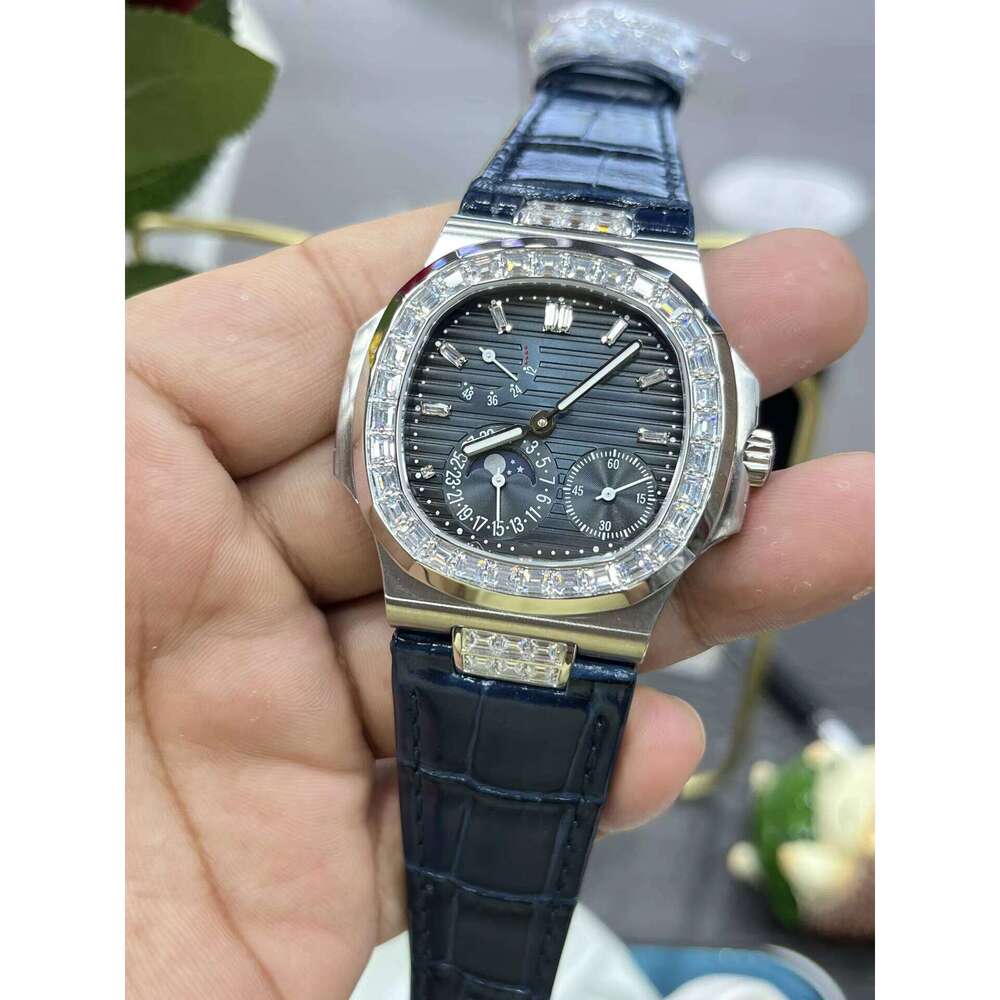 Montre Moissanite pour hommes, bracelet en cuir de haute qualité, classique, de styliste, personnalisée, multifonction, Top, livraison gratuite