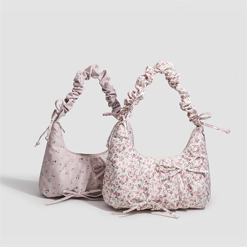NYXIA Summer Floral Fabric Handbag Korean Literary Simple Tote Bag Womens Fashion Large Capacity Shoulder Underarm Bag 250113