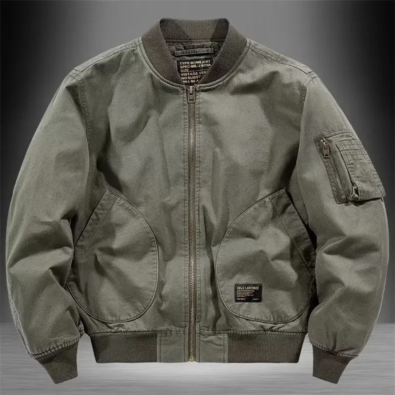 Vintage Trendy Loose Fit Bomber Jacket For Men Women Casual Cotton Coat For Spring Autumn Winter Thin Baseball Jacket 240824