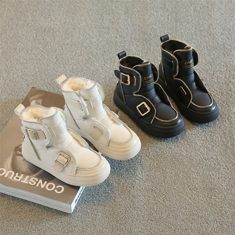 Boots Children s shoes Boys cotton plush thick warm boots winter girls children s sports leisure snow 220915