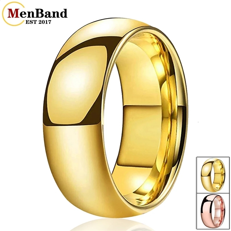 MenBand Classics I Love You 6MM 8MM Wedding Band Men Women Tungsten Couple Rings Dome High Polish Comfort Fit Record Name Date 240125